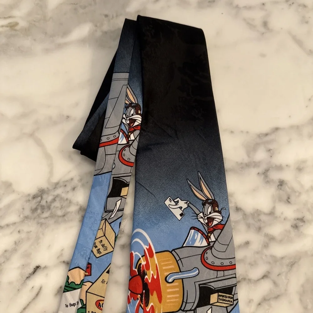 Looney Tunes Stamp Collection 1997 Character Cartoon Neck Tie 57 X 4 Made In USA